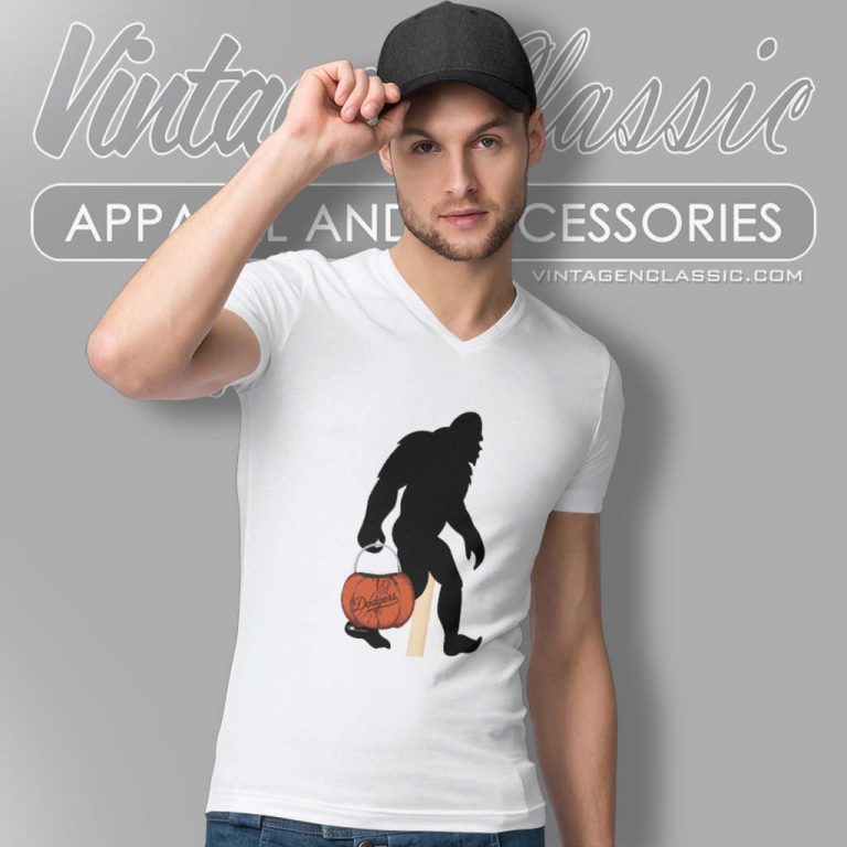 Los Angeles Dodgers Bigfoot Halloween V Neck TShirt Los Angeles Dodgers Bigfoot Halloween V Neck TShirt