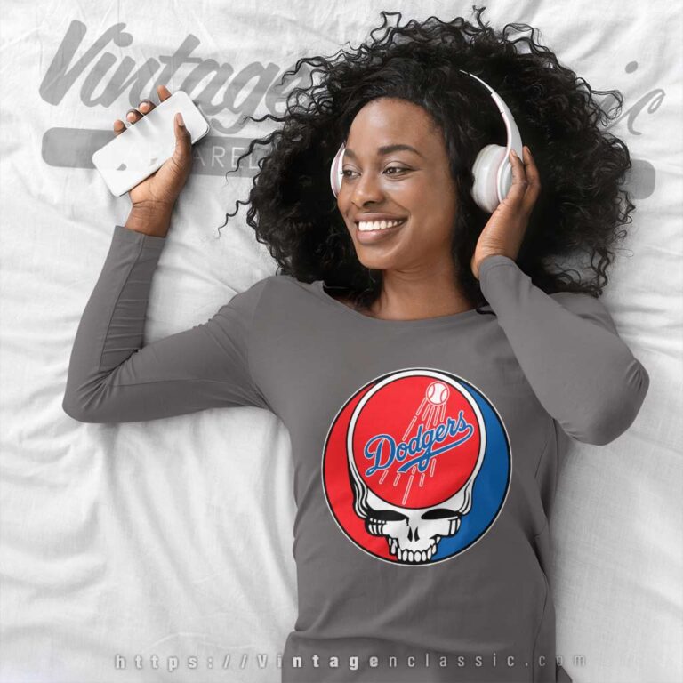 Los Angeles Dodgers Grateful Dead Logo Long Sleeve Tee Los Angeles Dodgers Grateful Dead Logo Long Sleeve Tee