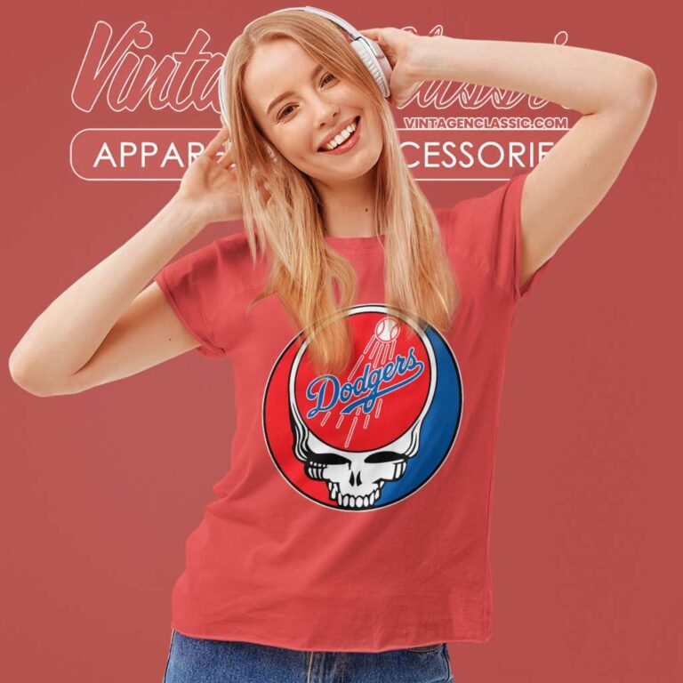 Los Angeles Dodgers Grateful Dead Logo Women TShirt Los Angeles Dodgers Grateful Dead Logo Women TShirt
