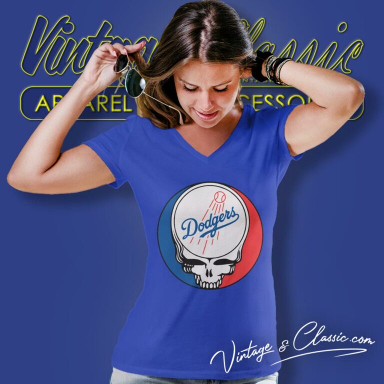 Los Angeles Dodgers Grateful Dead Steal Your Face V Neck TShirt Los Angeles Dodgers Grateful Dead Steal Your Face V Neck TShirt