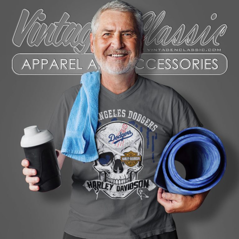 Los Angeles Dodgers Harley Davidson Skull V Neck TShirt Los Angeles Dodgers Harley Davidson Skull V Neck TShirt