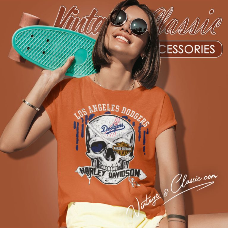 Los Angeles Dodgers Harley Davidson Skull Women T Shirt Los Angeles Dodgers Harley Davidson Skull Women T Shirt