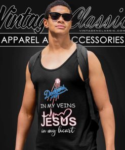 Los Angeles Dodgers In My Veins Jesus In My Heart Tank Top Racerback
