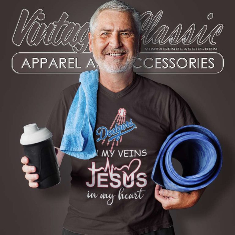 Los Angeles Dodgers In My Veins Jesus In My Heart V Neck TShirt Los Angeles Dodgers In My Veins Jesus In My Heart V Neck TShirt
