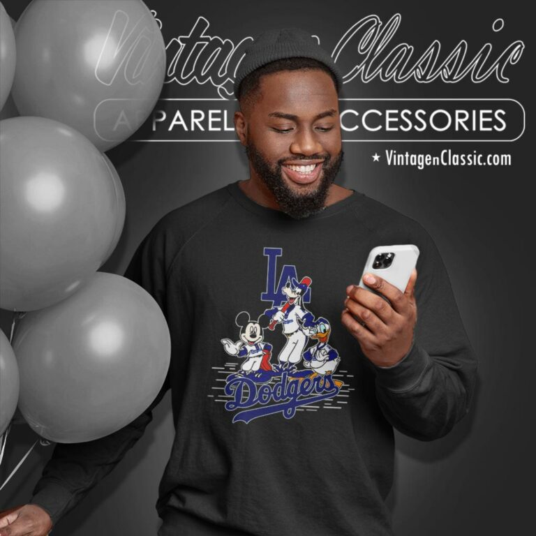 Los Angeles Dodgers Mickey Mouse Donald Duck Goofy Sweatshirt Los Angeles Dodgers Mickey Mouse Donald Duck Goofy Sweatshirt
