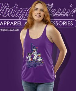 Los Angeles Dodgers Mickey Mouse Donald Duck Goofy Tank Top Racerback