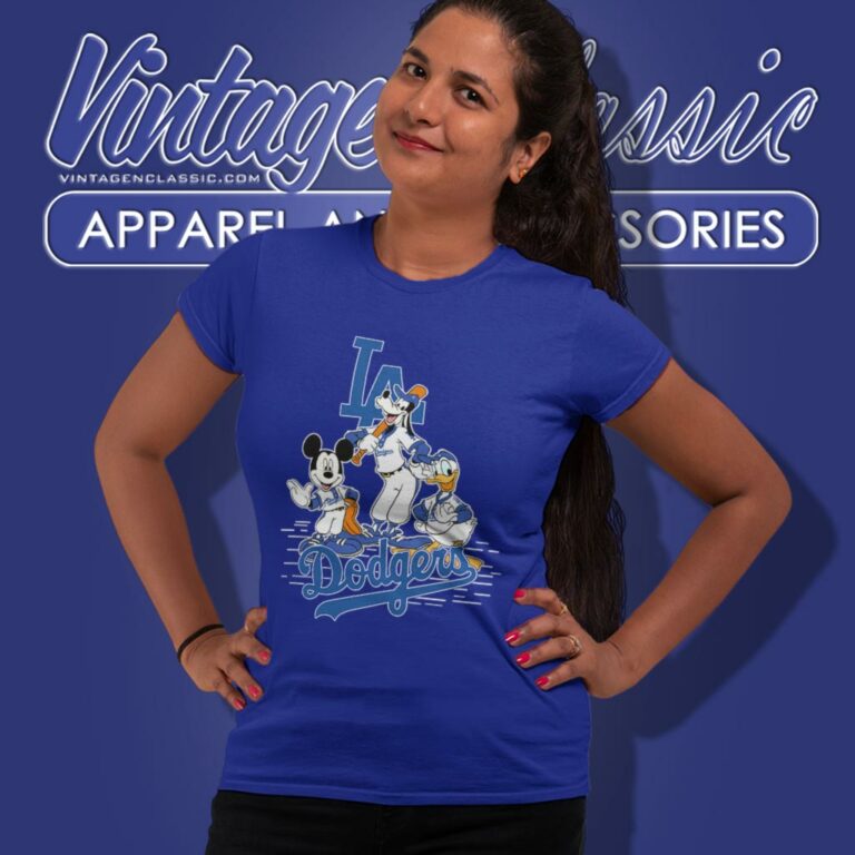 Los Angeles Dodgers Mickey Mouse Donald Duck Goofy Women T Shirt Los Angeles Dodgers Mickey Mouse Donald Duck Goofy Women T Shirt