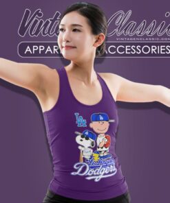 Los Angeles Dodgers Snoopy Charlie Brown Woodstock Tank Top Racerback