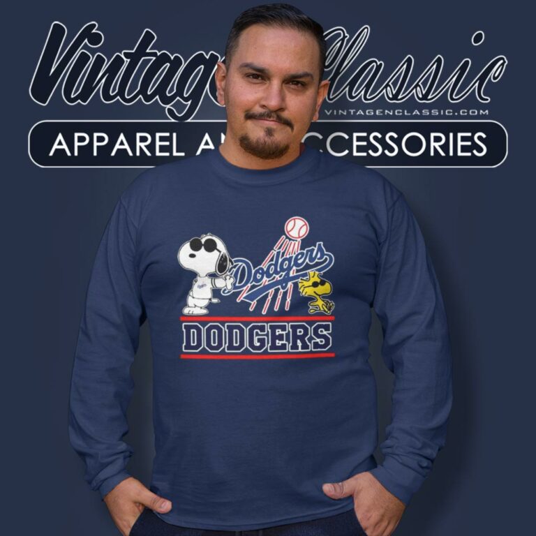Los Angeles Dodgers Snoopy Woodstock Baseball Long Sleeve Tee Los Angeles Dodgers Snoopy Woodstock Baseball Long Sleeve Tee