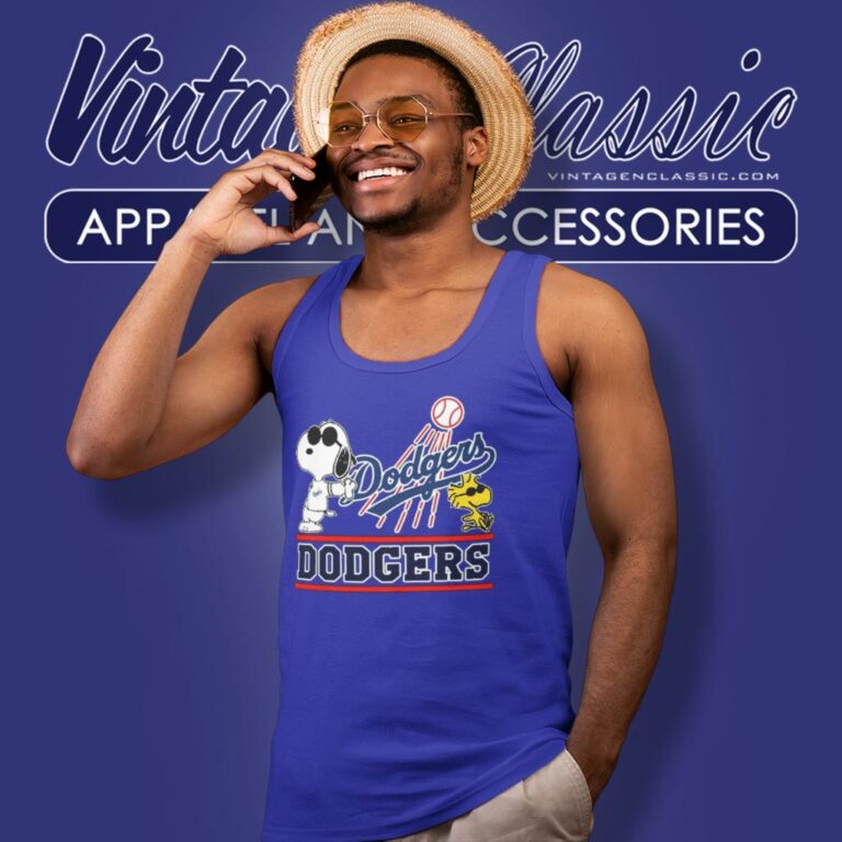 Los Angeles Dodgers Snoopy Woodstock Baseball Tank Top Racerback Los Angeles Dodgers Snoopy Woodstock Baseball Tank Top Racerback