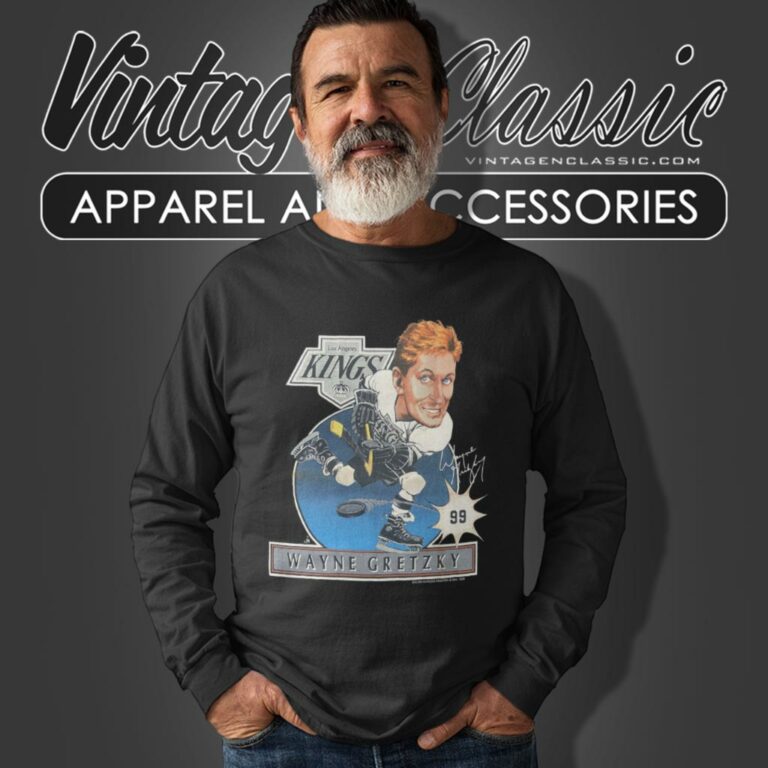Los Angeles Kings 99 Wayne Gretzky Caricature Long Sleeve Tee Los Angeles Kings 99 Wayne Gretzky Caricature Long Sleeve Tee