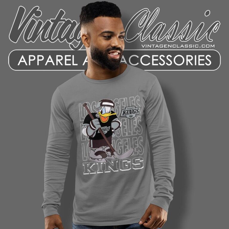 Los Angeles Kings Donald Duck Hockey Shirt Long Sleeve Tee Los Angeles Kings Donald Duck Hockey Shirt Long Sleeve Tee