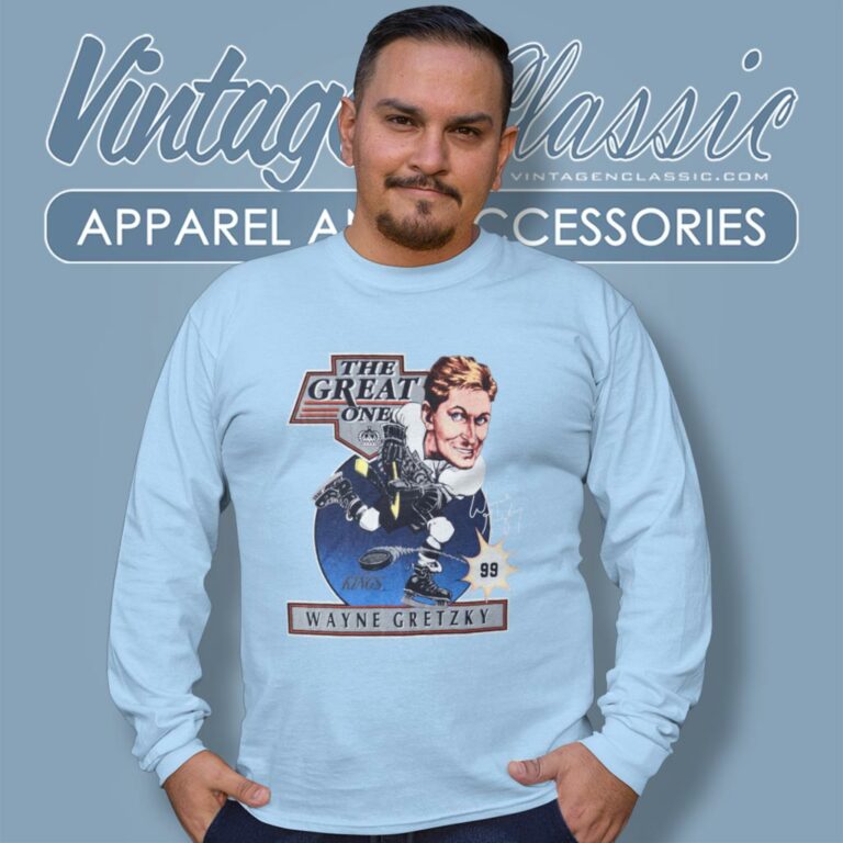 Los Angeles Kings Wayne Gretzky Caricature Cartoon 1988 Nhl Hockey Long Sleeve Tee Los Angeles Kings Wayne Gretzky Caricature Cartoon 1988 Nhl Hockey Long Sleeve Tee