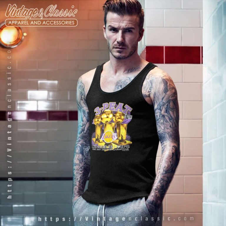 Los Angeles Lakers 3 Peat Champions 2002 Tank Top Racerback Los Angeles Lakers 3 Peat Champions 2002 Tank Top Racerback