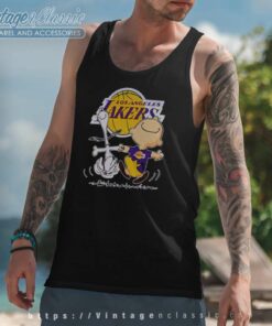 Los Angeles Lakers Charlie Brown Snoopy Dancing Tank Top Racerback