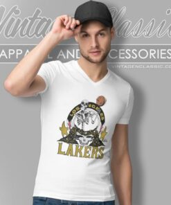Los Angeles Lakers Grateful Dead Skull V Neck TShirt