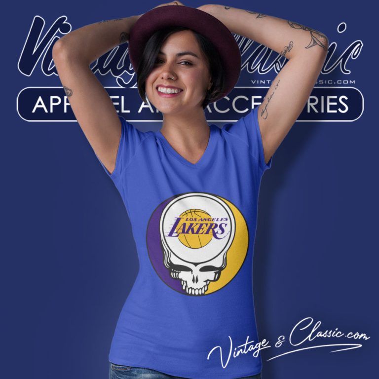Los Angeles Lakers Grateful Dead Steal Your Face V Neck TShirt Los Angeles Lakers Grateful Dead Steal Your Face V Neck TShirt