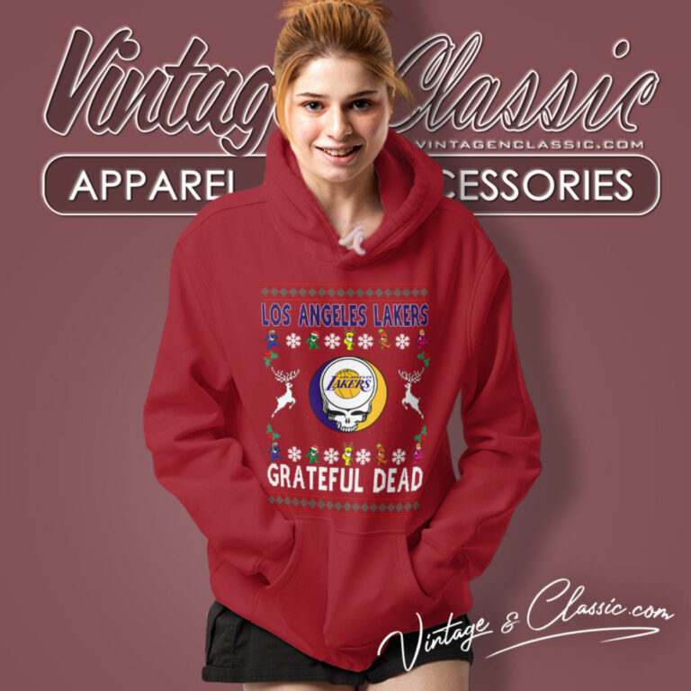 Los Angeles Lakers Grateful Dead Ugly Christmas Hoodie Los Angeles Lakers Grateful Dead Ugly Christmas Hoodie