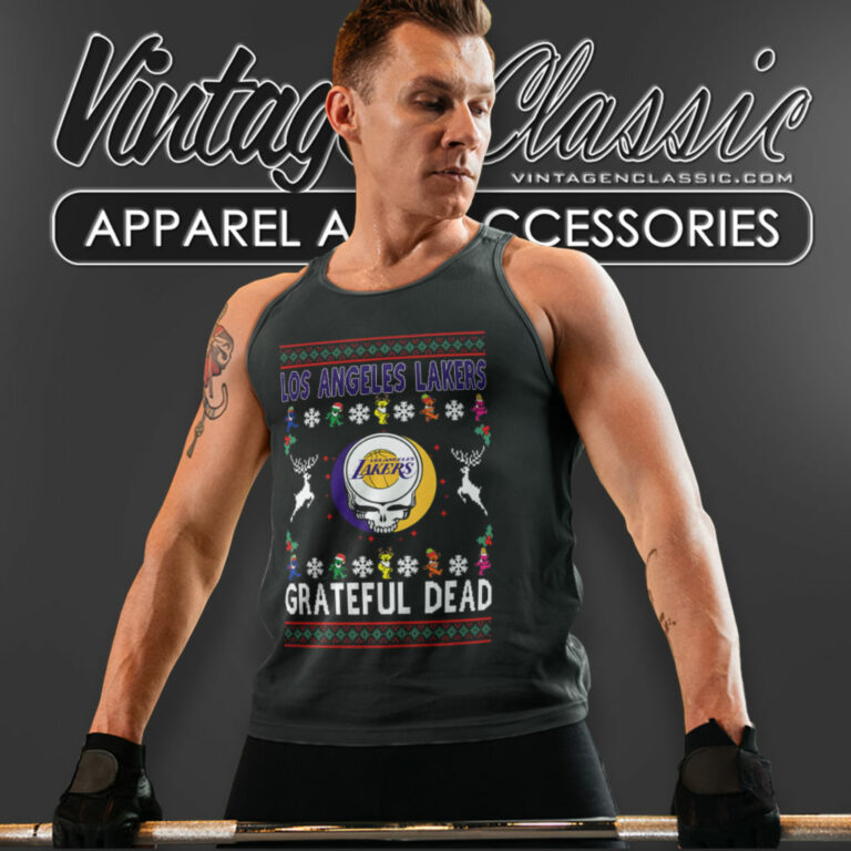 Los Angeles Lakers Grateful Dead Ugly Christmas Tank Top Racerback Los Angeles Lakers Grateful Dead Ugly Christmas Tank Top Racerback