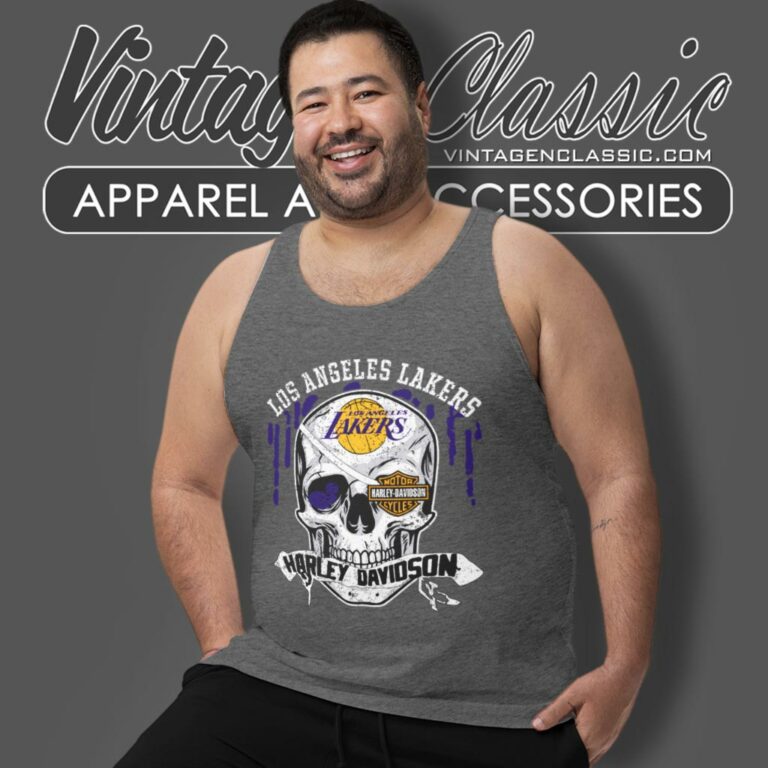 Los Angeles Lakers Harley Davidson Skull Tank Top Racerback 1 Los Angeles Lakers Harley Davidson Skull Tank Top Racerback 1