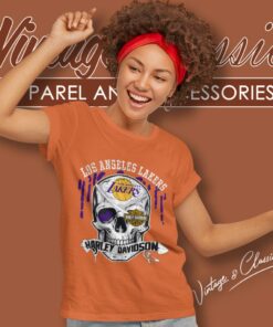 Los Angeles Lakers Harley Davidson Skull Women T Shirt 1