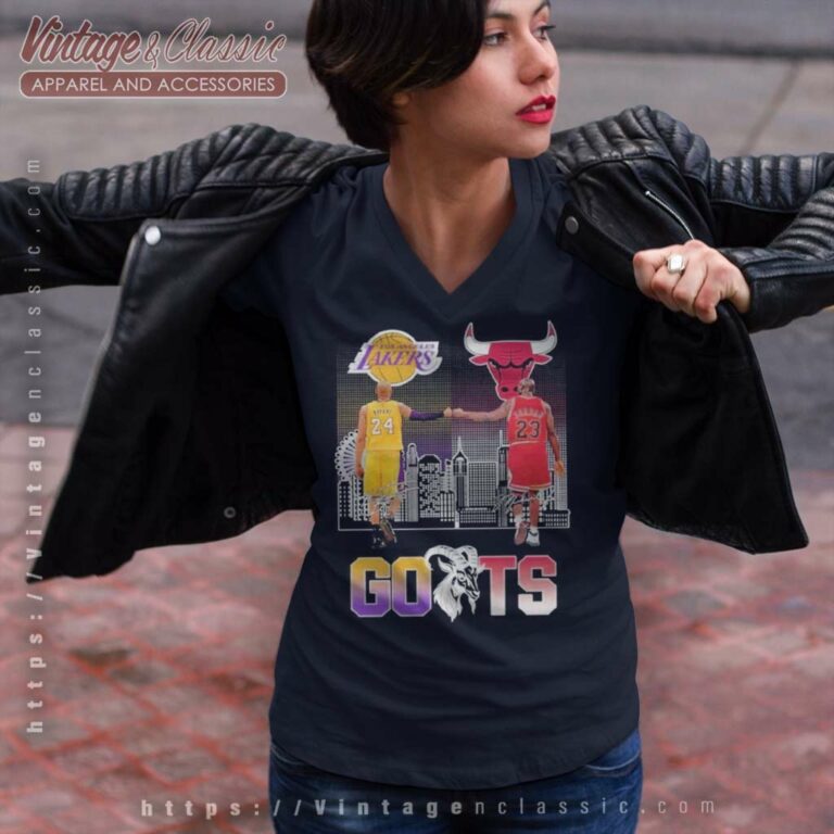 Los Angeles Lakers Kobe Bryant And Chicago Bulls Michael Jordan 2023 V Neck TShirt Los Angeles Lakers Kobe Bryant And Chicago Bulls Michael Jordan 2023 V Neck TShirt