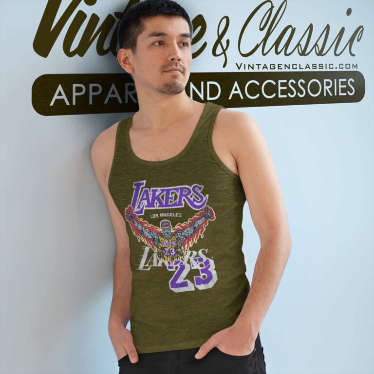 Los Angeles Lakers Lebron James 23 Tank Top Racerback Los Angeles Lakers Lebron James 23 Tank Top Racerback