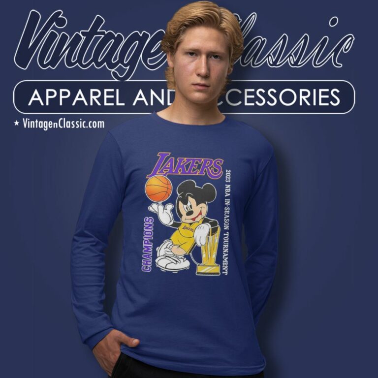 Los Angeles Lakers Mickey Mouse 2023 Nba In Season Tournament Champions Long Sleeve Tee Los Angeles Lakers Mickey Mouse 2023 Nba In Season Tournament Champions Long Sleeve Tee