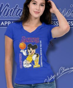 Los Angeles Lakers Mickey Mouse 2023 Nba In Season Tournament Champions V Neck TShirt