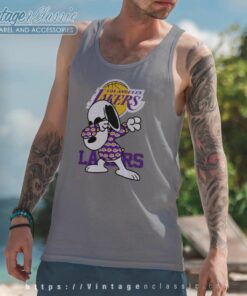 Los Angeles Lakers Snoopy Dabbing Tank Top Racerback