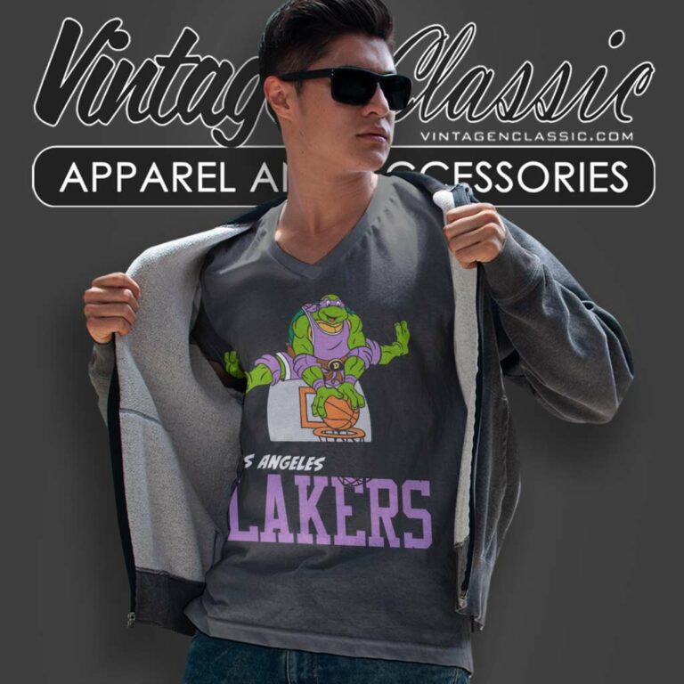 Los Angeles Lakers X Teenage Mutant Ninja Turtles V Neck TShirt Los Angeles Lakers X Teenage Mutant Ninja Turtles V Neck TShirt