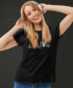 Los Angeles Raiders Logo Heartbeat Women TShirt