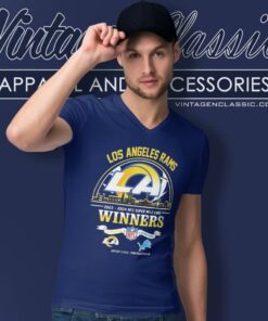 Los Angeles Rams 2023 2024 Nfc Super Wild Card Winners Skyline Nfl Playoffs Divisional V Neck TShirt