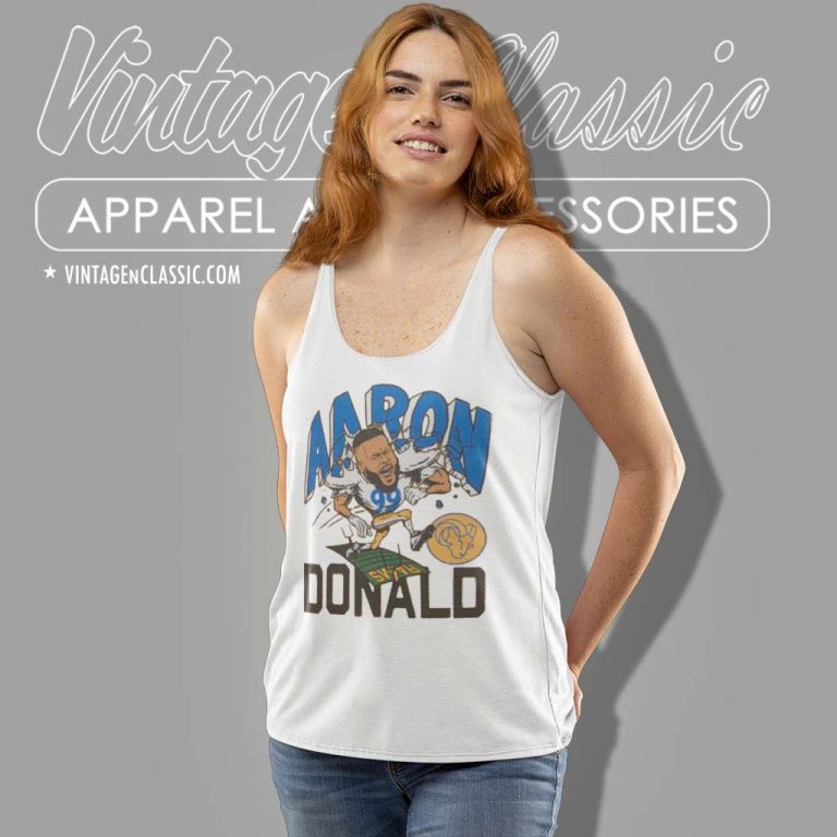 Los Angeles Rams Aaron Donald Homage Caricature Player Tank Top Racerback Los Angeles Rams Aaron Donald Homage Caricature Player Tank Top Racerback