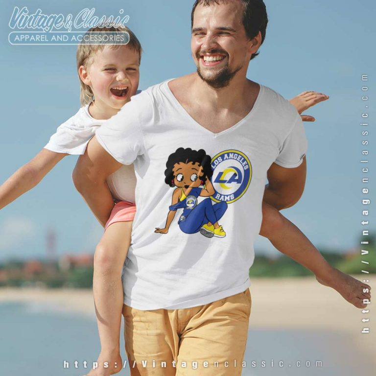 Los Angeles Rams Betty Boop V Neck TShirt Los Angeles Rams Betty Boop V Neck TShirt