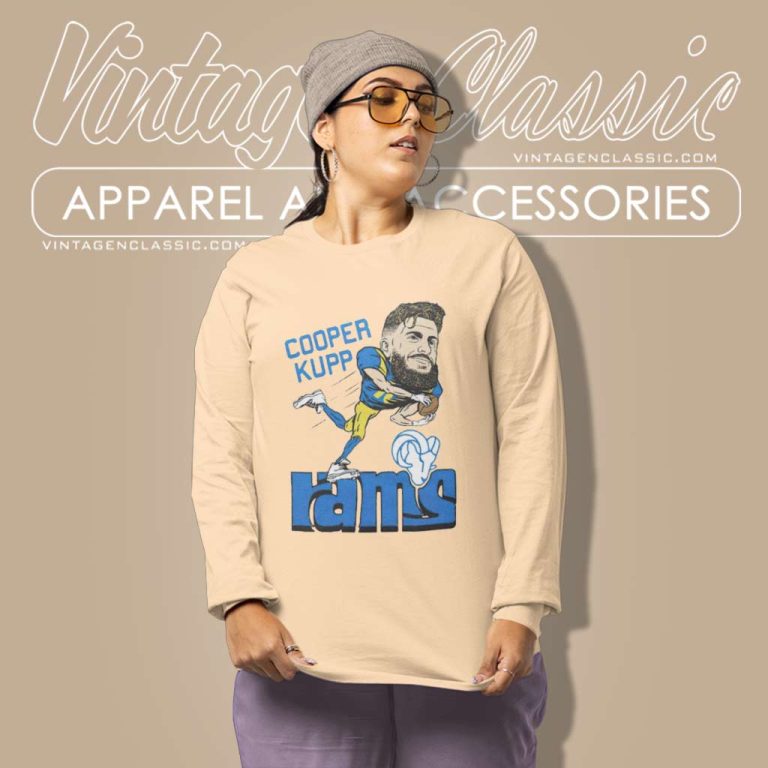 Los Angeles Rams Cooper Kupp Caricature Long Sleeve Tee Los Angeles Rams Cooper Kupp Caricature Long Sleeve Tee
