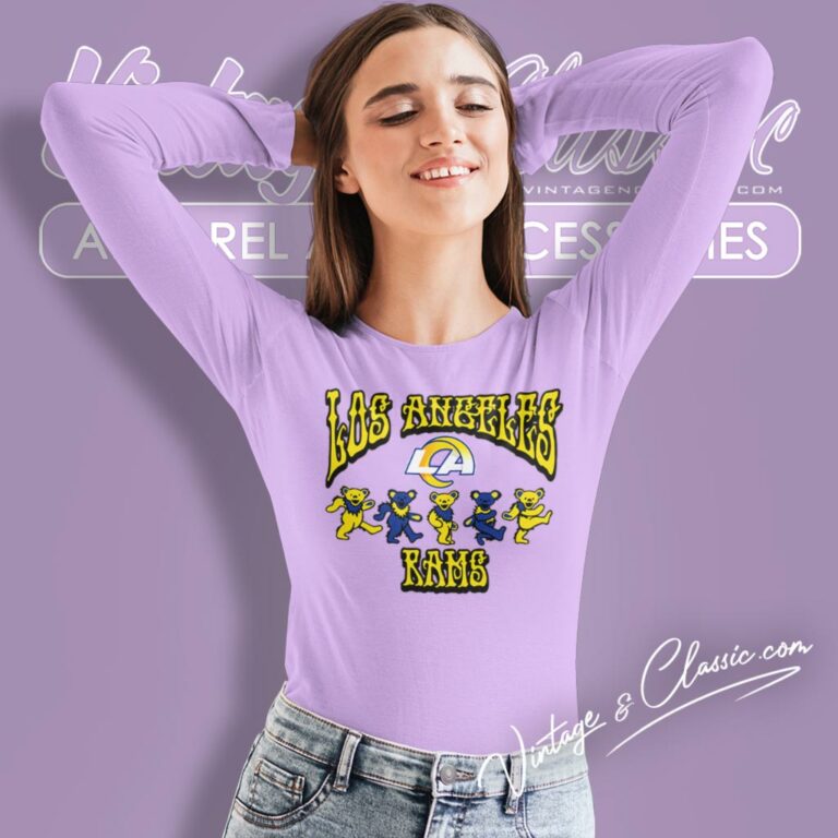 Los Angeles Rams Grateful Dead Dancing Bears Long Sleeve Tee Los Angeles Rams Grateful Dead Dancing Bears Long Sleeve Tee