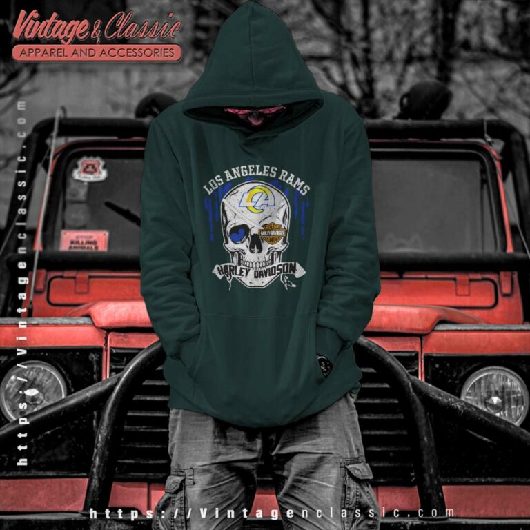 Los Angeles Rams Harley Davidson Skull Hoodie Los Angeles Rams Harley Davidson Skull Hoodie