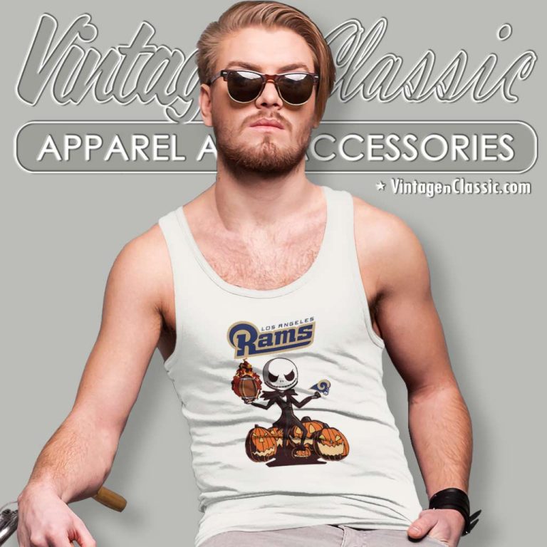 Los Angeles Rams Jack Skellington Halloween Tank Top Racerback Los Angeles Rams Jack Skellington Halloween Tank Top Racerback