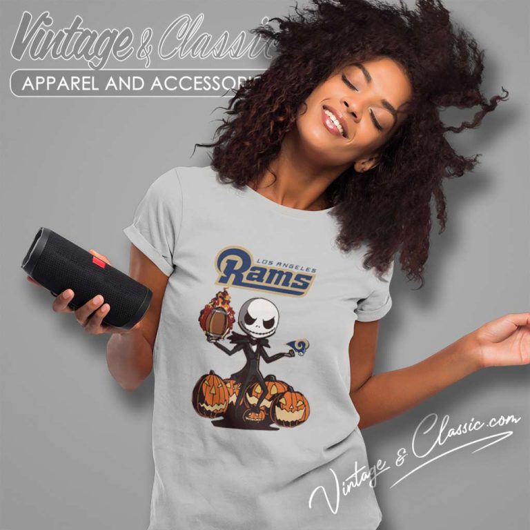 Los Angeles Rams Jack Skellington Halloween Women TShirt Los Angeles Rams Jack Skellington Halloween Women TShirt