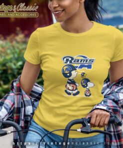 Los Angeles Rams Lets Play Football Together Snoopy Shirt Women T shirt
