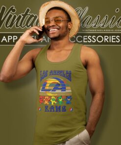 Los Angeles Rams Nfl Grateful Dancing Bears Retro Tank Top Racerback