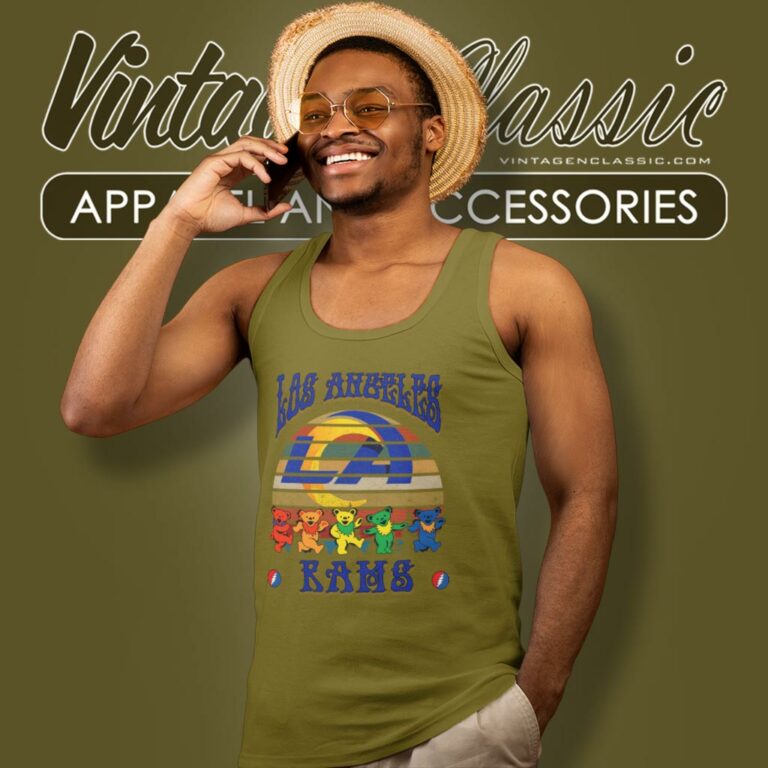 Los Angeles Rams Nfl Grateful Dancing Bears Retro Tank Top Racerback Los Angeles Rams Nfl Grateful Dancing Bears Retro Tank Top Racerback