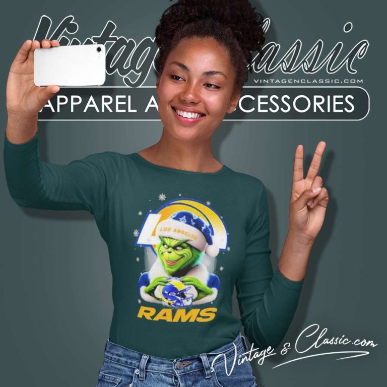 Los Angeles Rams Santa Grinch Christmas Long Sleeve Tee Los Angeles Rams Santa Grinch Christmas Long Sleeve Tee