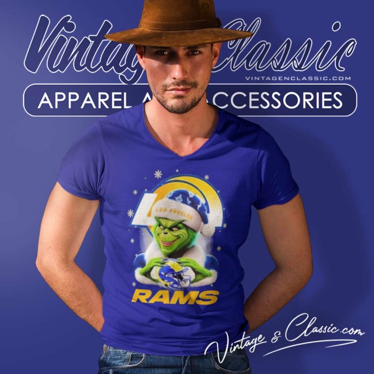 Los Angeles Rams Santa Grinch Christmas V Neck TShirt Los Angeles Rams Santa Grinch Christmas V Neck TShirt