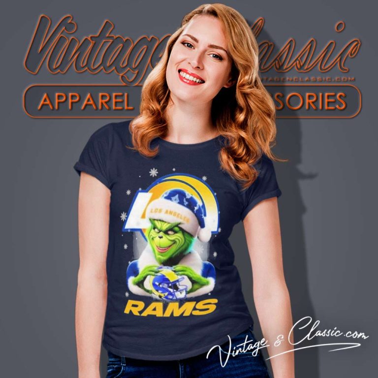Los Angeles Rams Santa Grinch Christmas Women TShirt Los Angeles Rams Santa Grinch Christmas Women TShirt