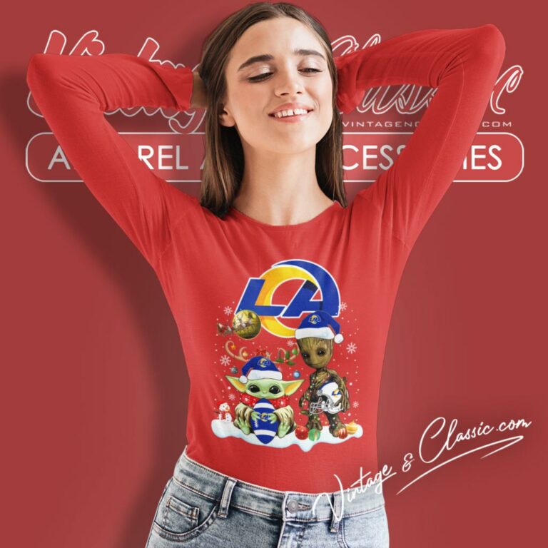 Los Angeles Rams Shirt Baby Yoda And Groot Santa Christmas Long Sleeve Tee Los Angeles Rams Shirt Baby Yoda And Groot Santa Christmas Long Sleeve Tee