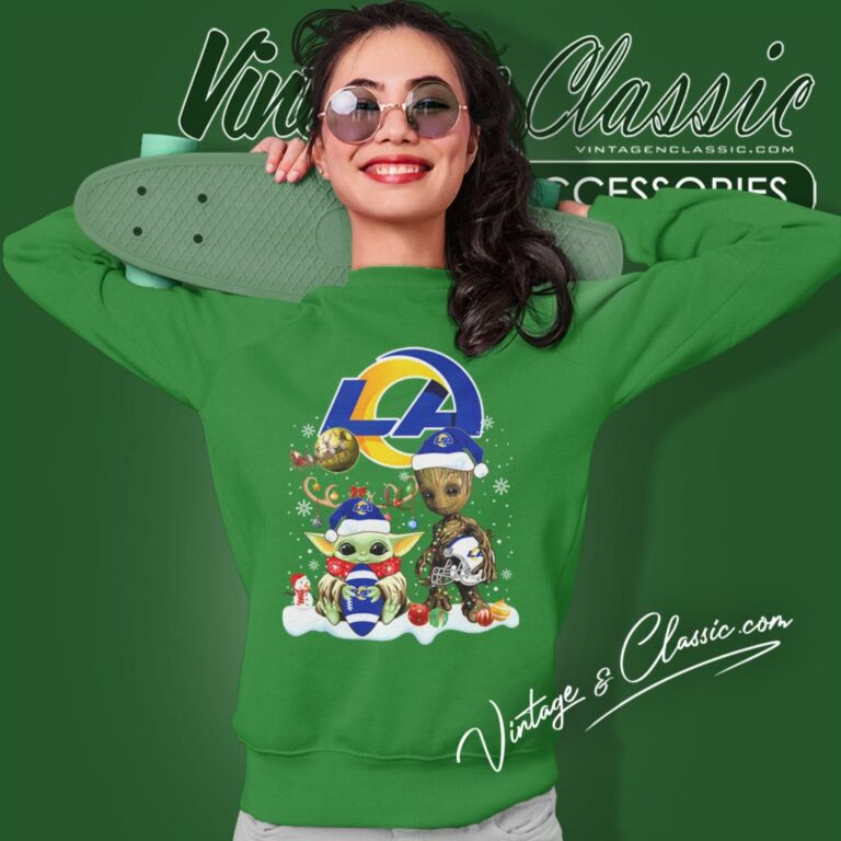 Los Angeles Rams Shirt Baby Yoda And Groot Santa Christmas Sweatshirt Los Angeles Rams Shirt Baby Yoda And Groot Santa Christmas Sweatshirt