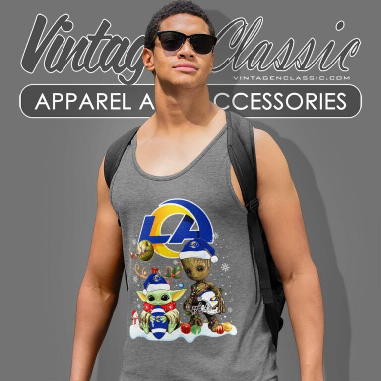Los Angeles Rams Shirt Baby Yoda And Groot Santa Christmas Tank Top Racerback Los Angeles Rams Shirt Baby Yoda And Groot Santa Christmas Tank Top Racerback