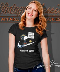 Los Angeles Rams Snoopy Are Number One Shirt Nike Just Bow Down Women TShirt